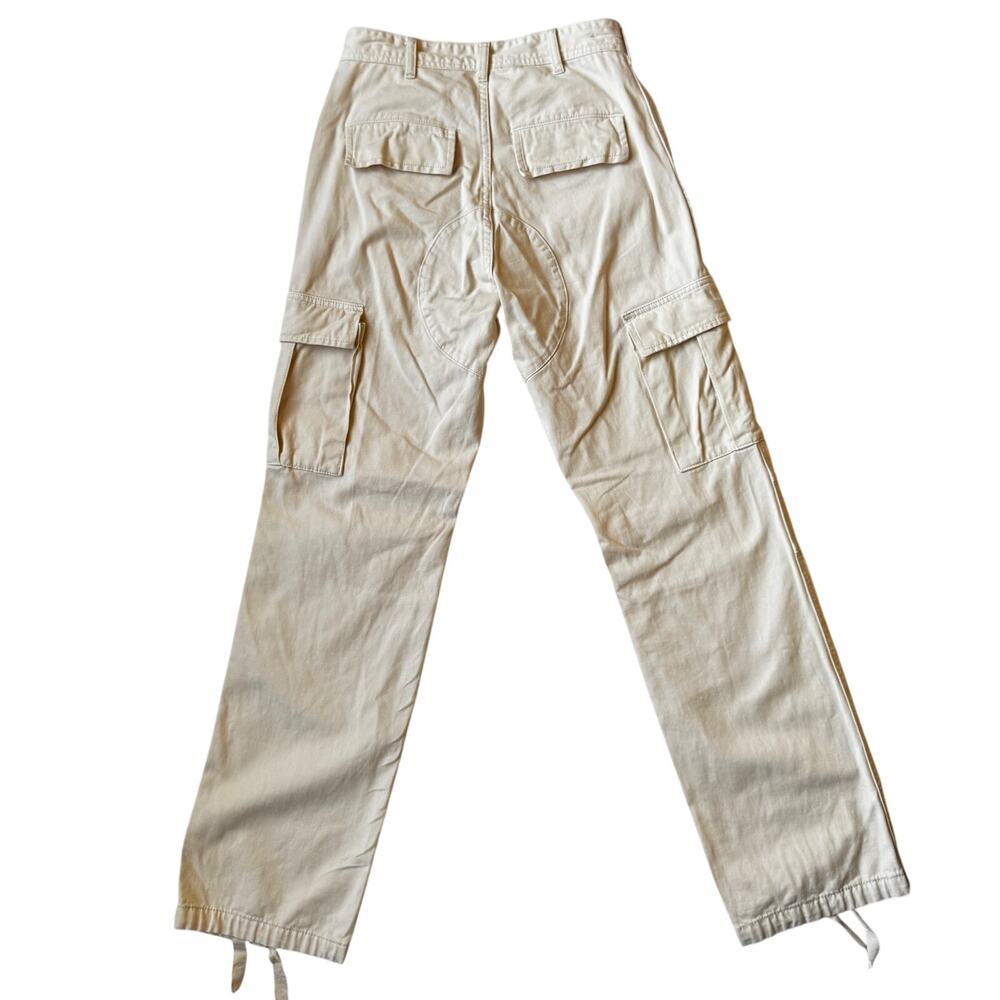 J Galt Cargo Pants Womens Small Cream Cotton Wide Leg Y2K Gorpcore Utility Tall - Picture 13 of 16
